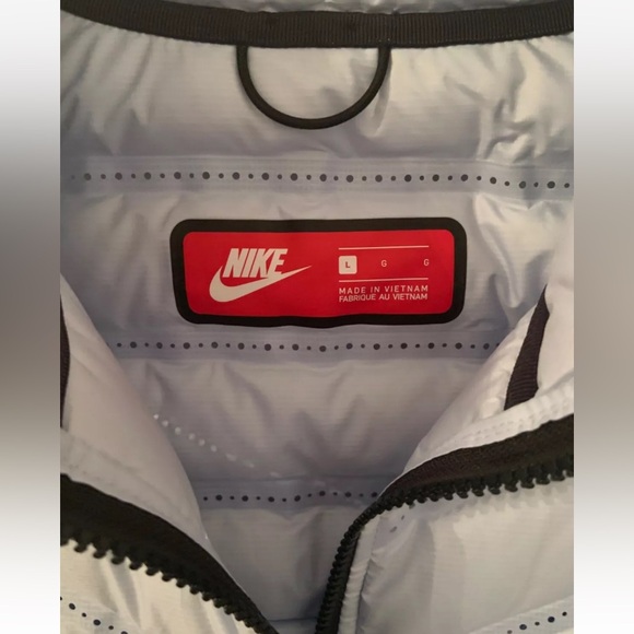NIKE Down Puffer w/ WindbreakerJacket Women Large Blue 2PC. Set Water Resistant - Picture 10 of 16